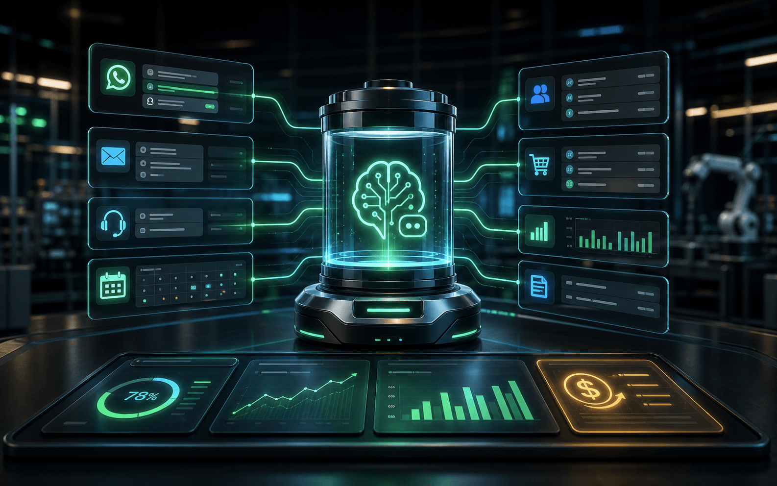 AI business agent workflow visual